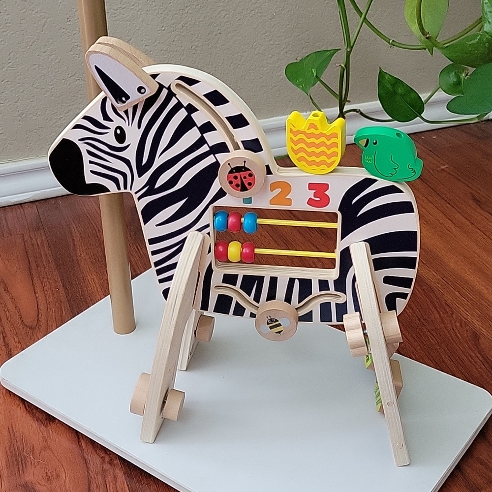 Safari Zebra Wooden Activity Toy Manhattan